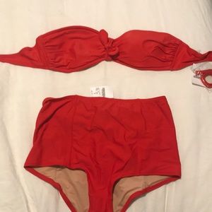 J. Crew High waisted red bikini